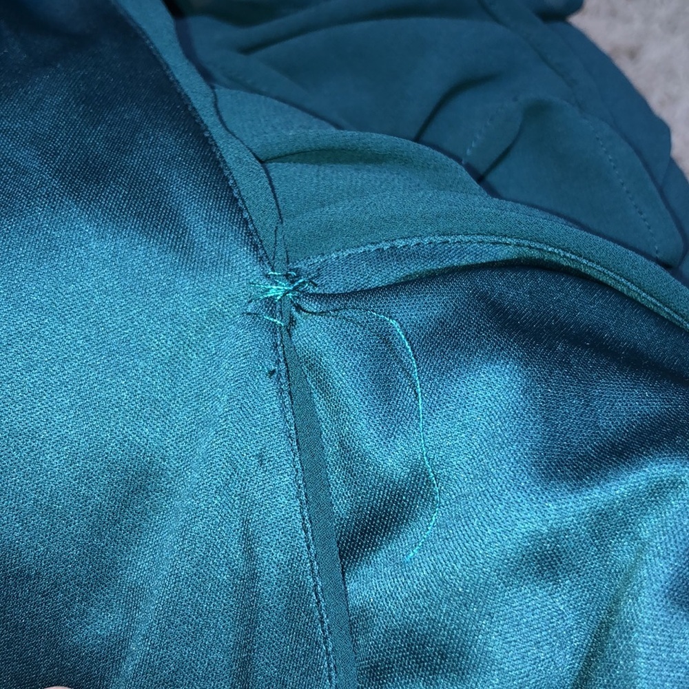Lulus bridesmaids Thoughts of Hue Emerald Green Surplice Maxi Dress medium - Picture 13 of 14